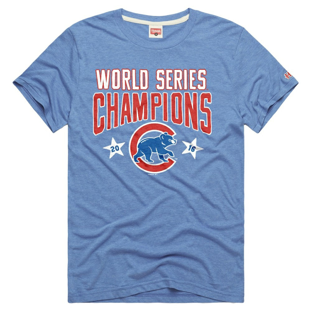 Chicago Cubs Homage Tri-Blend Hyperlocal T-Shirt - Light Blue