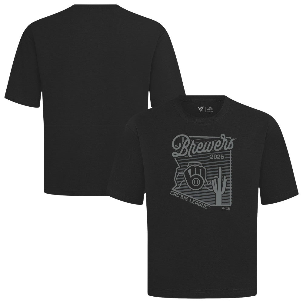 Milwaukee Brewers Levelwear Sunrise Luxe Signature Knit T-Shirt - Black