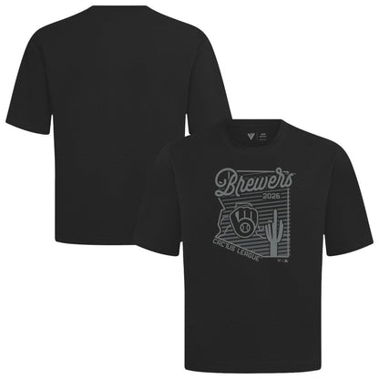 Milwaukee Brewers Levelwear Sunrise Luxe Signature Knit T-Shirt - Black