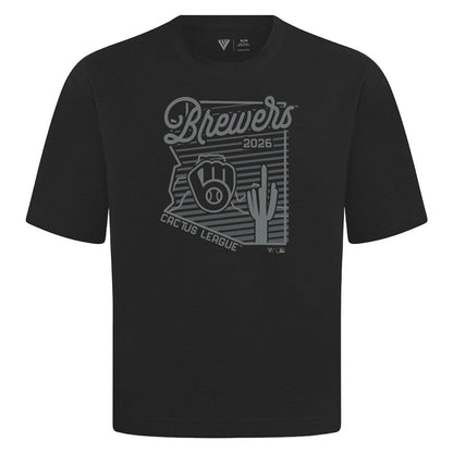 Milwaukee Brewers Levelwear Sunrise Luxe Signature Knit T-Shirt - Black