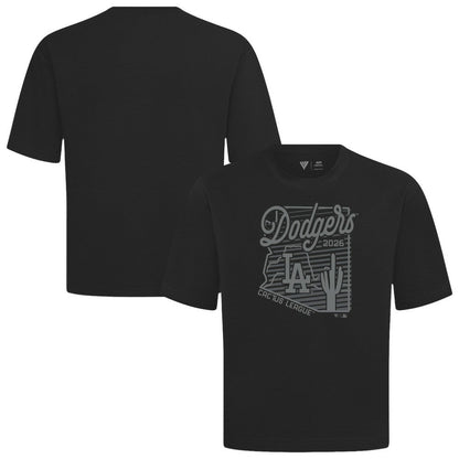 Los Angeles Dodgers Levelwear Sunrise Luxe Signature Knit T-Shirt - Black