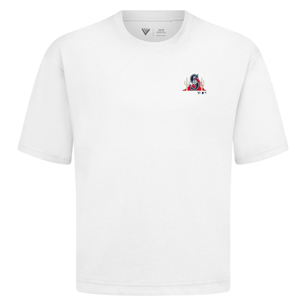 Seattle Mariners Levelwear Panoramic Luxe Signature Knit T-Shirt - White