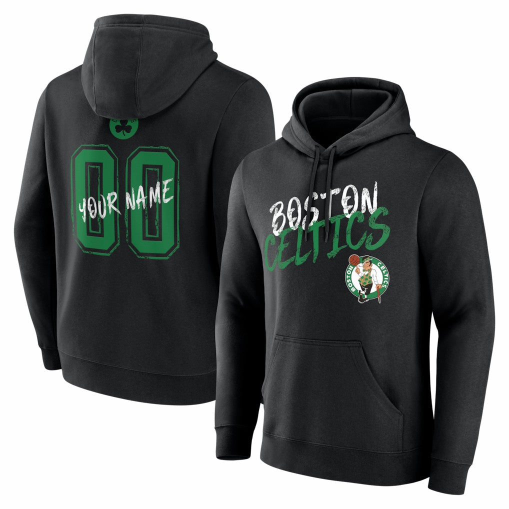 Boston Celtics Big & Tall Hustle Personalized Name & Number Hoodie - Black cheap