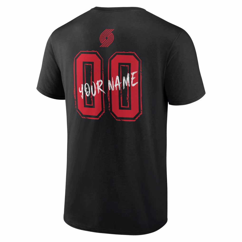 Portland Trail Blazers Big & Tall Hustle Personalized Name & Number T-Shirt - Black for sale