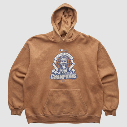 New York Yankees Majestic 2009 Hooded Pullover Sweatshirt - Tan Vintage