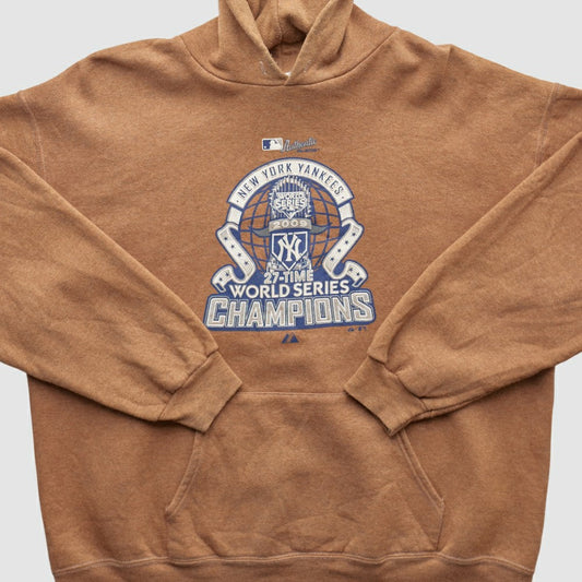New York Yankees Majestic 2009 Hooded Pullover Sweatshirt - Tan Vintage