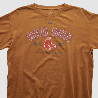 Boston Red Sox Majestic 2000s Long Sleeve T-shirt - Brown Vintage