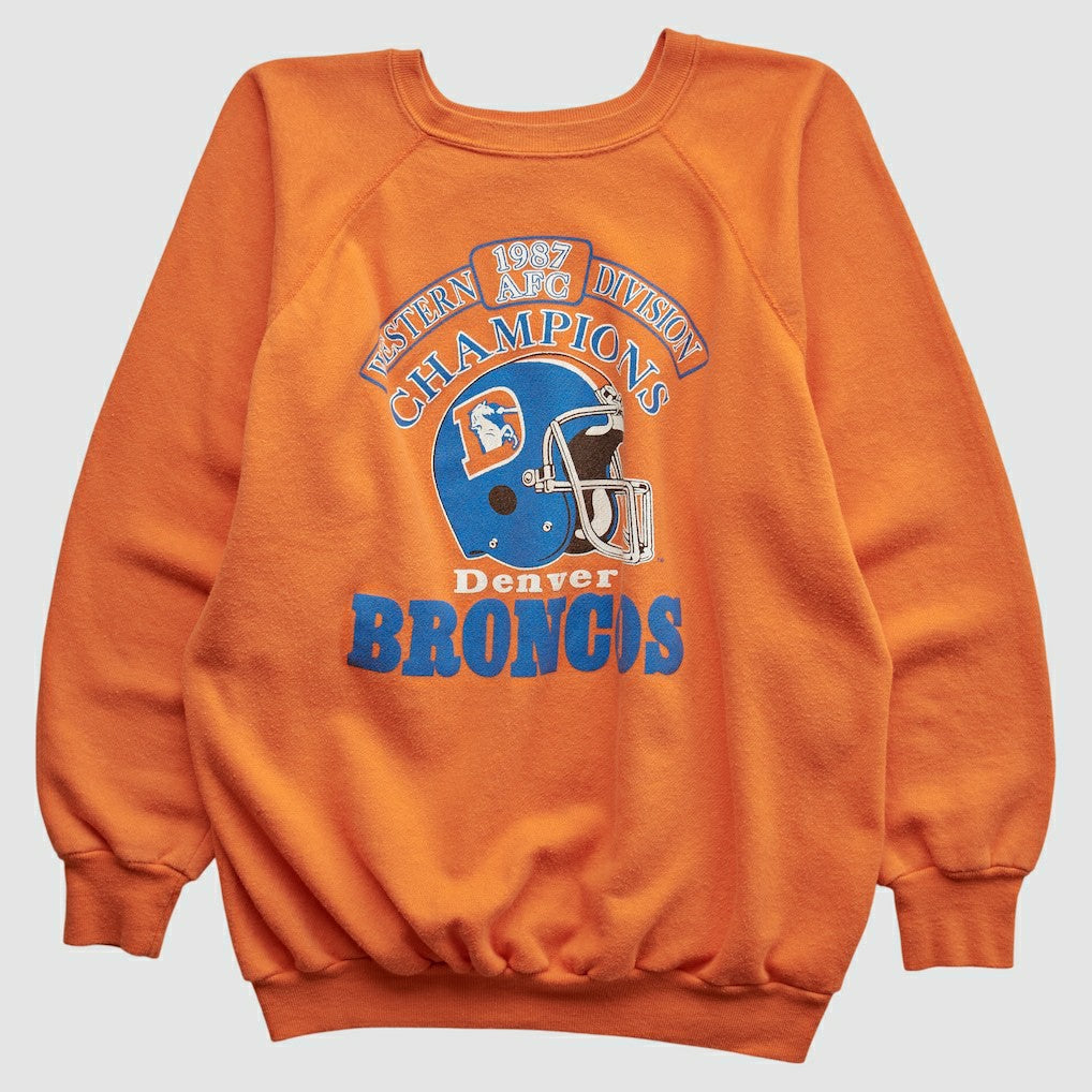 Denver Broncos Trench 1987 Pullover Sweatshirt - Orange Vintage discount