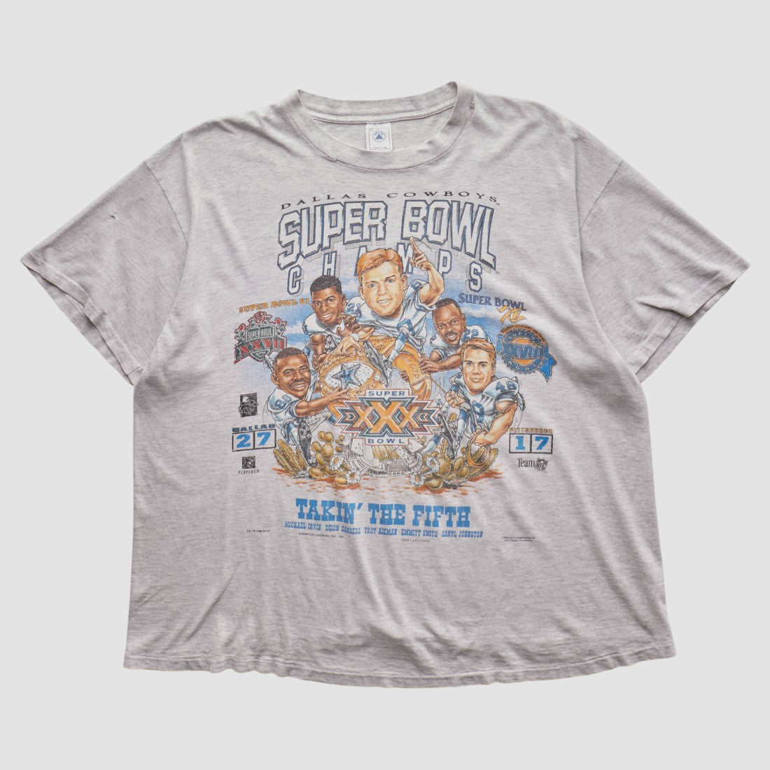 Dallas Cowboys Delta 1996 T-shirt - Heather Gray Vintage cheap
