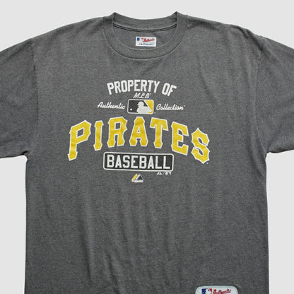 Pittsburgh Pirates Majestic 2010s T-shirt - Dark Heather Gray Vintage