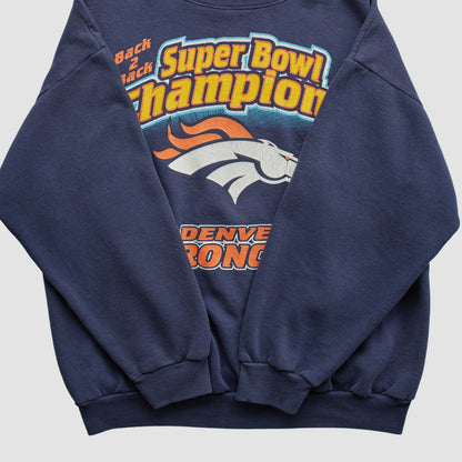 Denver Broncos Logo 7 1999 Pullover Sweatshirt - Navy Vintage outlet