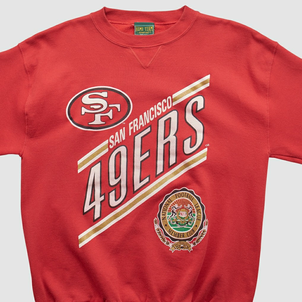 San Francisco 49ers Home Team Advantage 90s Pullover Sweatshirt - Red Vintage on sale