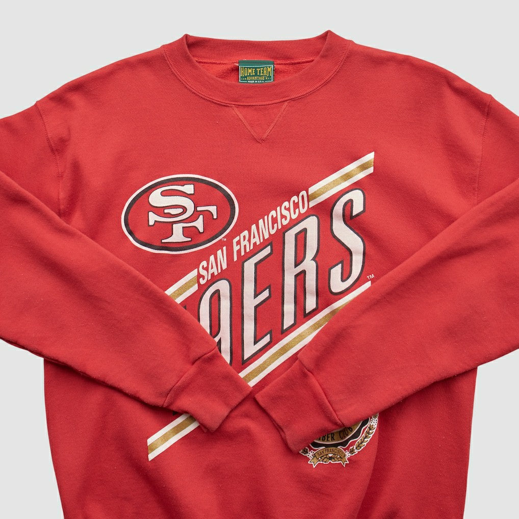 San Francisco 49ers Home Team Advantage 90s Pullover Sweatshirt - Red Vintage on sale