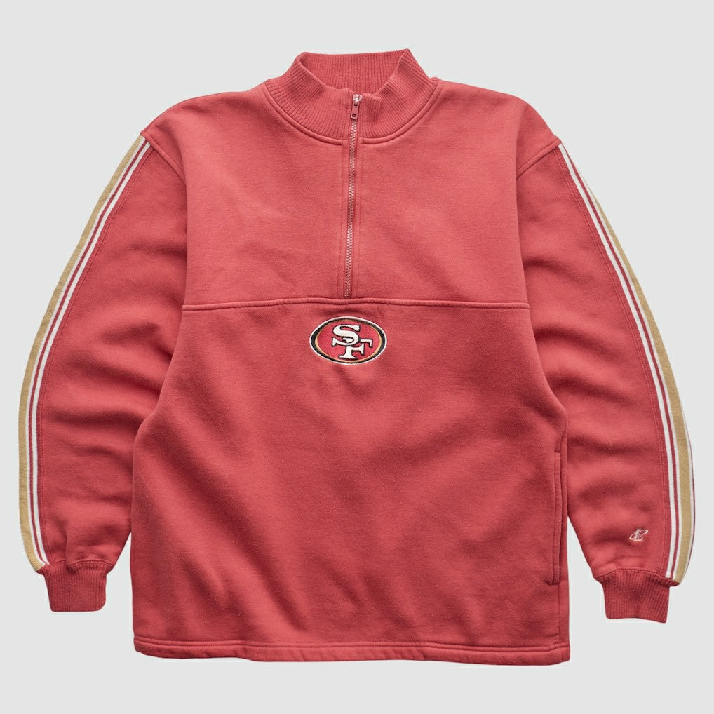 San Francisco 49ers NFL 2000s 1/4 Zip Sweatshirt - Red Vintage on sale