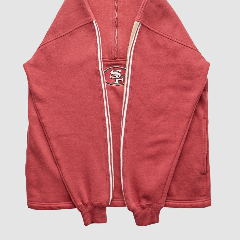 San Francisco 49ers NFL 2000s 1/4 Zip Sweatshirt - Red Vintage on sale
