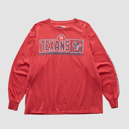 Houston Texans NFL 2000s Long Sleeve T-shirt - Red Vintage cheap