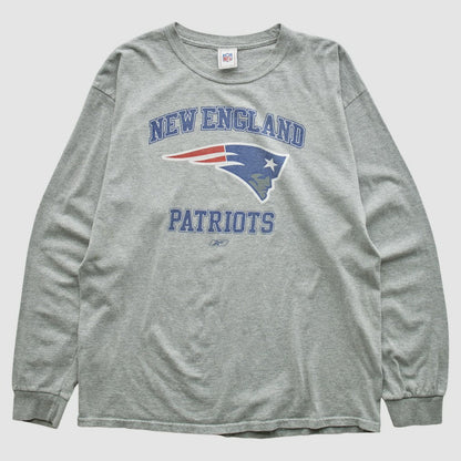 New England Patriots NFL 2000s Long Sleeve T-shirt - Heather Gray Vintage discount