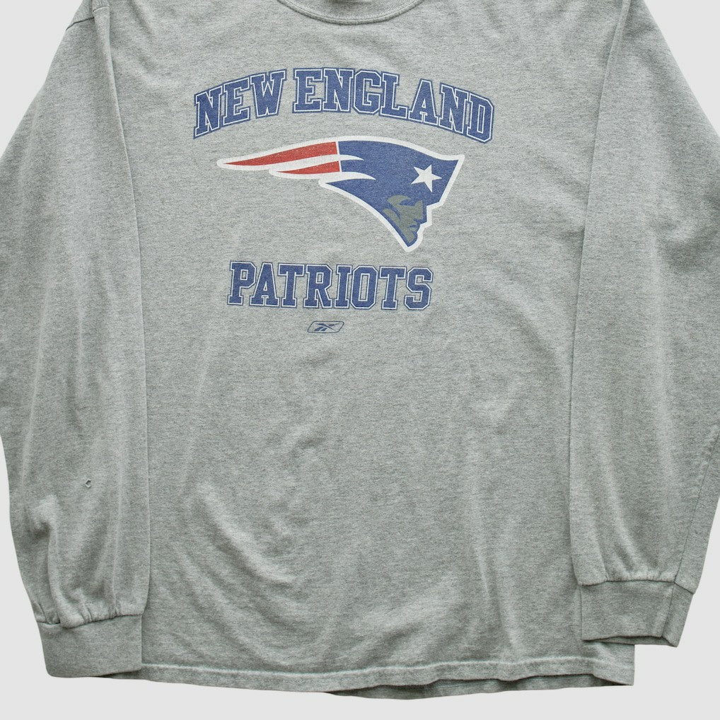 New England Patriots NFL 2000s Long Sleeve T-shirt - Heather Gray Vintage discount