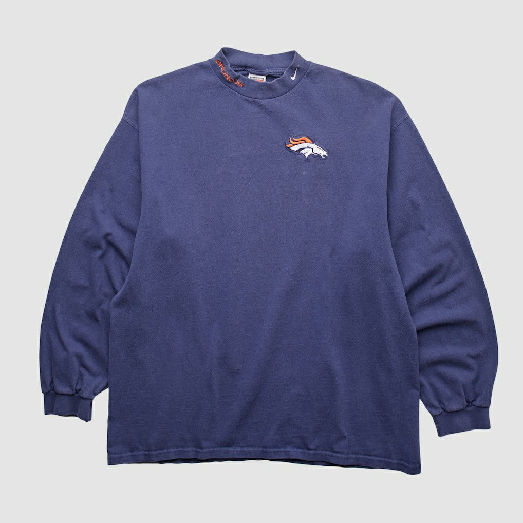 Denver Broncos 90s Pullover Sweatshirt - Navy Vintage cheap