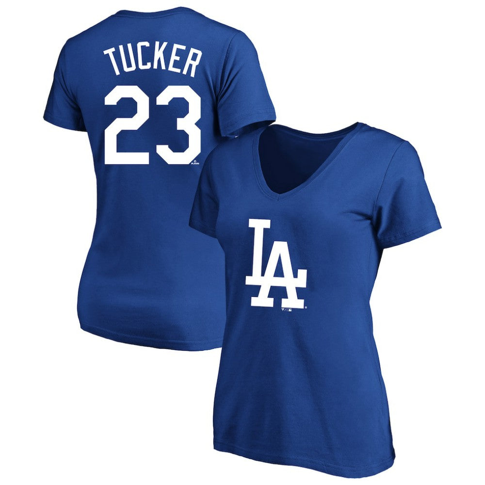 Kyle Tucker Los Angeles Dodgers Profile Women's Plus Size Name & Number V-Neck T-Shirt - Royal