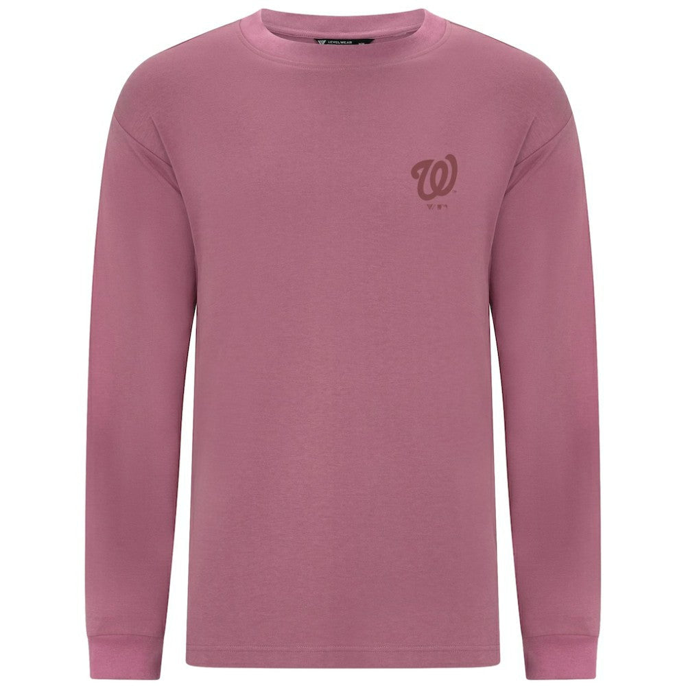 Washington Nationals Levelwear Bridal Rose Luxe Signature Long Sleeve T-Shirt - Pink
