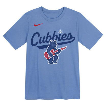 Chicago Cubs Preschool Electric Bear Alternate T-Shirt - Light Blue | Nike