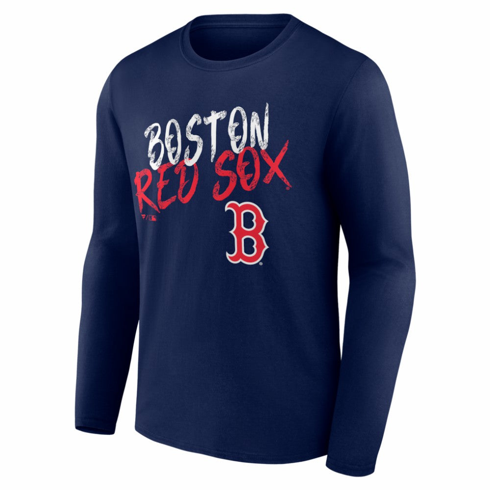 Boston Red Sox  Hustle Personalized Name & Number Long Sleeve T-Shirt - Navy