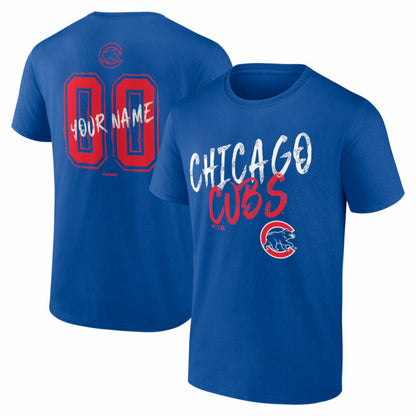 Chicago Cubs  Hustle Personalized Name & Number T-Shirt - Royal
