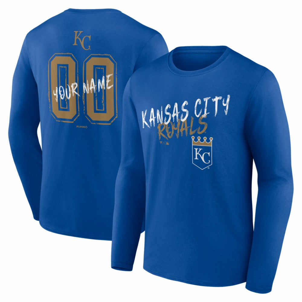 Kansas City Royals  Hustle Personalized Name & Number Long Sleeve T-Shirt - Royal