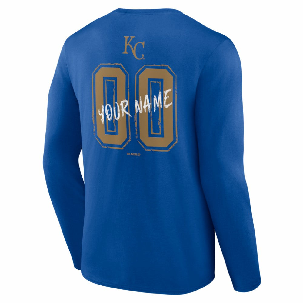 Kansas City Royals  Hustle Personalized Name & Number Long Sleeve T-Shirt - Royal