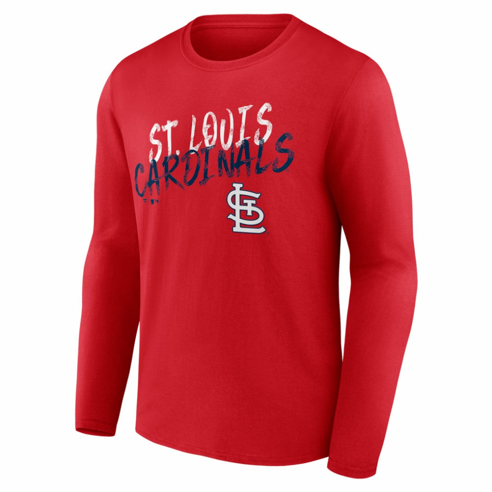 St. Louis Cardinals  Hustle Personalized Name & Number Long Sleeve T-Shirt - Red