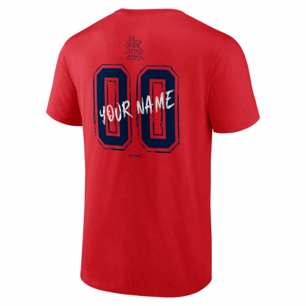 St. Louis Cardinals  Hustle Personalized Name & Number T-Shirt - Red