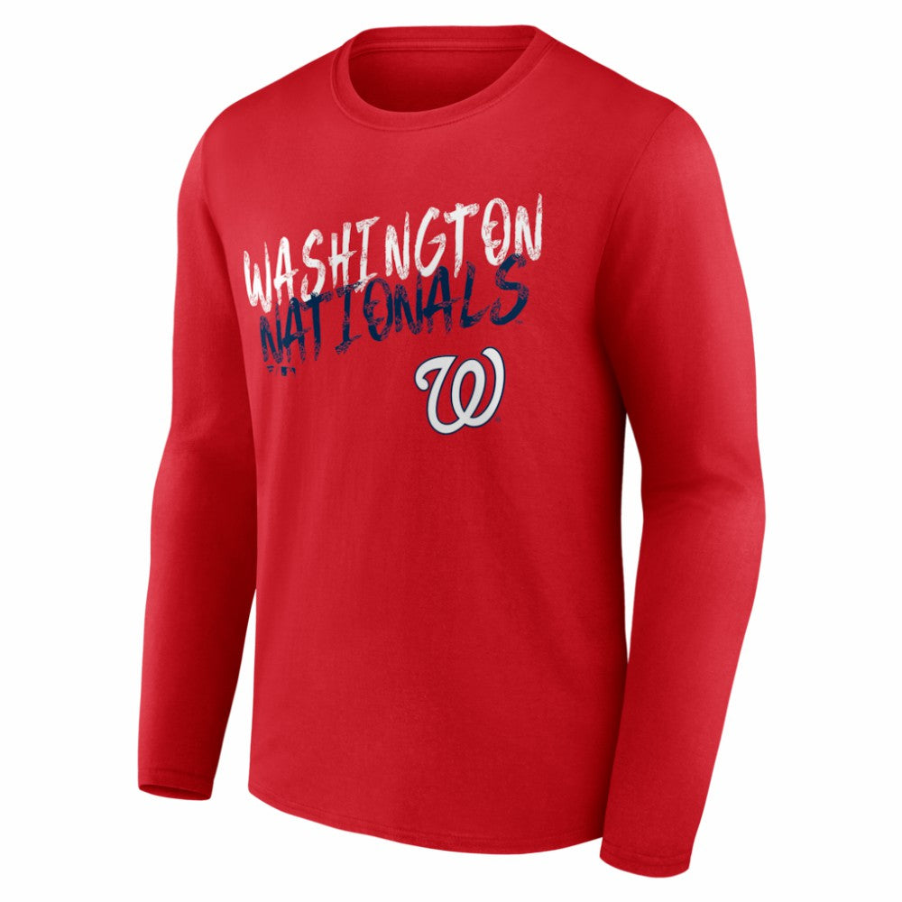 Washington Nationals  Hustle Personalized Name & Number Long Sleeve T-Shirt - Red