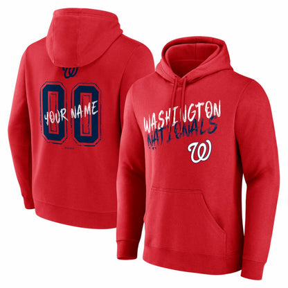 Washington Nationals  Hustle Personalized Name & Number Hoodie - Red