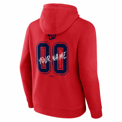 Washington Nationals  Hustle Personalized Name & Number Hoodie - Red
