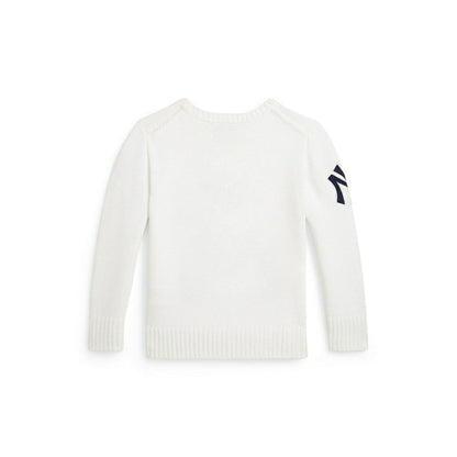 Yankees Polo Ralph Lauren Preschool Bear Sweater - White