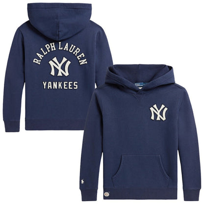 Yankees Polo Ralph Lauren Youth Fleece Hoodie - Navy