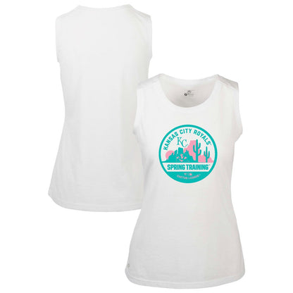 Kansas City Royals Levelwear Women's Macy Spring Training Badge Bold Tank Top - White