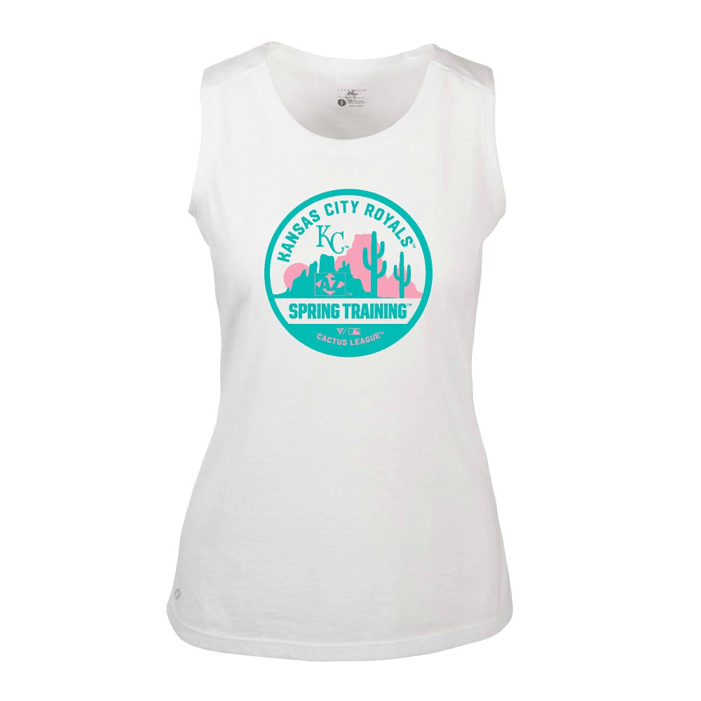 Kansas City Royals Levelwear Women's Macy Spring Training Badge Bold Tank Top - White