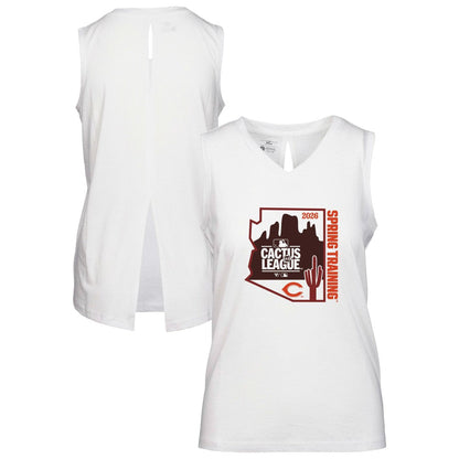 Cincinnati Reds Levelwear Women's 2026 Spring Training Paisley Ball Bold Tank - White
