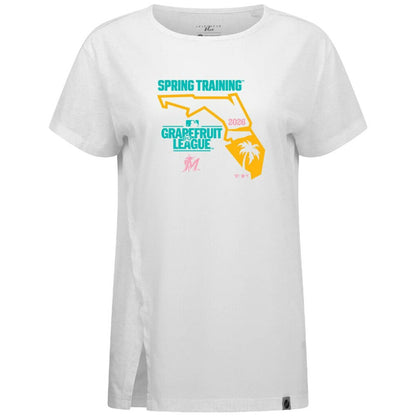 Miami Marlins Levelwear Women's 2026 Spring Training Influx Ball Bold T-Shirt - White