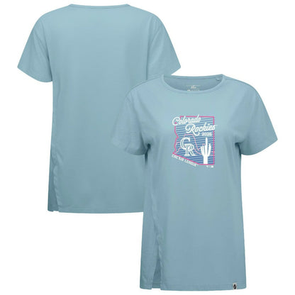Colorado Rockies Levelwear Women's Influx Spring Training Sunrise Bold T-Shirt - Blue
