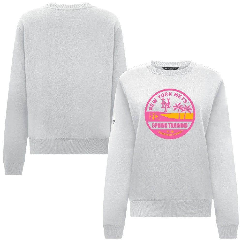 New York Mets Levelwear Women's Yvette Spring Training Badge Bold Sweatshirt - White