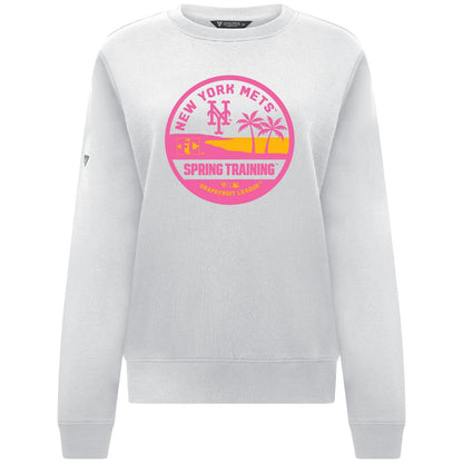 New York Mets Levelwear Women's Yvette Spring Training Badge Bold Sweatshirt - White