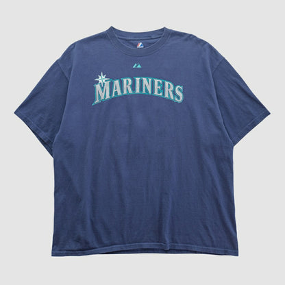 Seattle Mariners Majestic 2000s T-shirt - Navy Vintage
