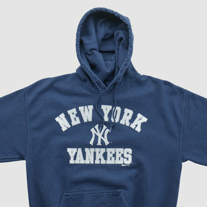 New York Yankees Stitches 2010s Hooded Pullover Sweatshirt - Navy Vintage