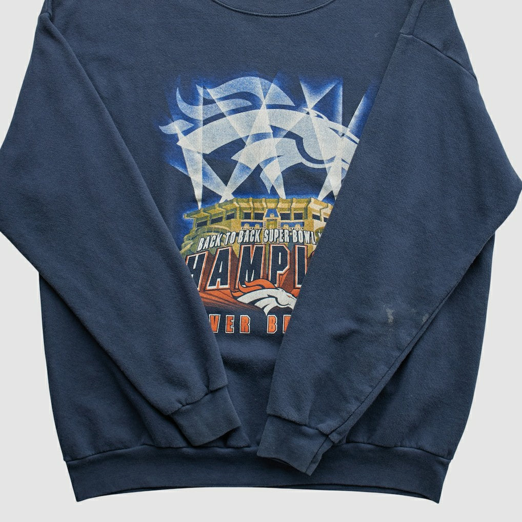 Denver Broncos 1999 Pullover Sweatshirt - Navy Vintage cheap