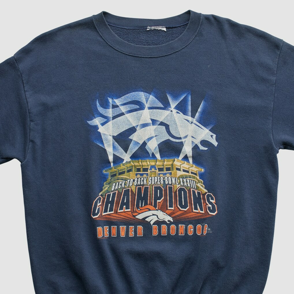 Denver Broncos 1999 Pullover Sweatshirt - Navy Vintage cheap