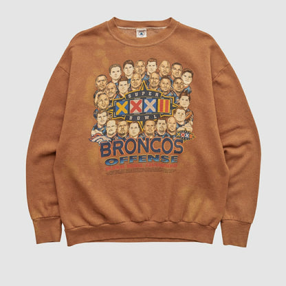 Denver Broncos Delta 1998 Pullover Sweatshirt - Clay Vintage sale