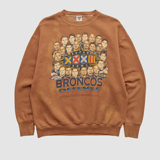 Denver Broncos Delta 1998 Pullover Sweatshirt - Clay Vintage sale